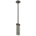 Parallel Oval Chain Pendant - Flat Bronze / Smoke Granite