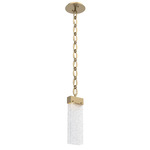 Parallel Oval Chain Pendant - Gilded Brass / Clear Rimelight