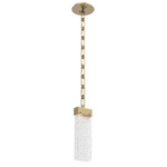 Parallel Rectangular Chain Pendant - Gilded Brass / Clear Rimelight