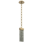 Parallel Diamond Chain Pendant - Gilded Brass / Smoke Granite