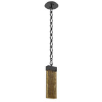 Parallel Diamond Chain Pendant - Matte Black / Bronze Granite