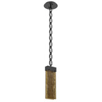 Parallel Oval Chain Pendant - Matte Black / Bronze Granite