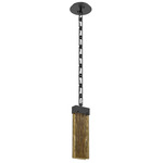 Parallel Rectangular Chain Pendant - Matte Black / Bronze Granite