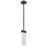 Parallel Diamond Chain Pendant - Matte Black / Clear Granite