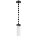 Parallel Rectangular Chain Pendant - Matte Black / Clear Rimelight