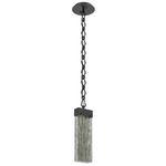 Parallel Diamond Chain Pendant - Matte Black / Smoke Granite