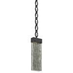Parallel Oval Chain Pendant - Matte Black / Smoke Granite