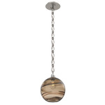 Terra Diamond Chain Pendant - Beige Silver / Optic Bronze