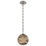 Terra Oval Chain Pendant - Beige Silver / Optic Bronze