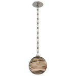 Terra Rectangular Chain Pendant - Beige Silver / Optic Bronze