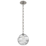 Terra Diamond Chain Pendant - Beige Silver / Optic Clear