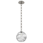 Terra Rectangular Chain Pendant - Beige Silver / Optic Clear