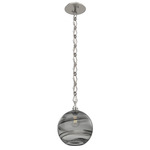 Terra Diamond Chain Pendant - Beige Silver / Optic Smoke