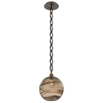 Terra Oval Chain Pendant - Flat Bronze / Optic Bronze