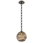 Terra Rectangular Chain Pendant - Flat Bronze / Optic Bronze