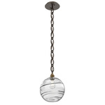 Terra Oval Chain Pendant - Flat Bronze / Optic Clear