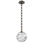 Terra Rectangular Chain Pendant - Flat Bronze / Optic Clear