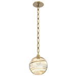 Terra Oval Chain Pendant - Gilded Brass / Optic Amber