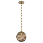 Terra Oval Chain Pendant - Gilded Brass / Optic Bronze