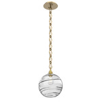 Terra Diamond Chain Pendant - Gilded Brass / Optic Clear