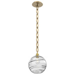Terra Oval Chain Pendant - Gilded Brass / Optic Clear