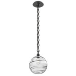 Terra Diamond Chain Pendant - Matte Black / Optic Clear