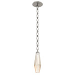Aalto Diamond Chain Pendant - Beige Silver / Optic Amber