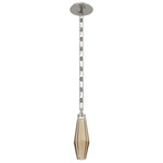 Aalto Rectangular Chain Pendant - Beige Silver / Optic Ribbed Bronze