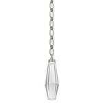 Aalto Oval Chain Pendant - Beige Silver / Optic Ribbed Clear