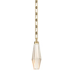 Aalto Rectangular Chain Pendant - Gilded Brass / Optic Ribbed Amber