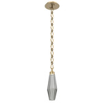 Aalto Diamond Chain Pendant - Gilded Brass / Optic Smoke