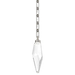 Rock Crystal Rectangular Chain Pendant - Beige Silver / Clear