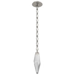 Rock Crystal Diamond Chain Pendant - Beige Silver / Smoke