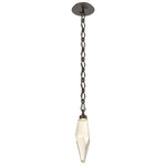 Rock Crystal Diamond Chain Pendant - Flat Bronze / Amber