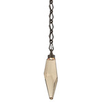 Rock Crystal Diamond Chain Pendant - Flat Bronze / Bronze