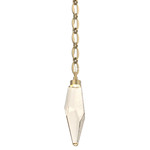 Rock Crystal Oval Chain Pendant - Gilded Brass / Amber