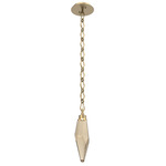 Rock Crystal Diamond Chain Pendant - Gilded Brass / Bronze