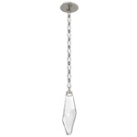 Rock Crystal Diamond Chain Pendant - Beige Silver / Clear