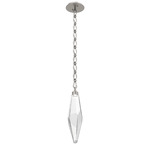 Rock Crystal Diamond Chain Pendant - Beige Silver / Clear