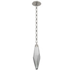 Rock Crystal Diamond Chain Pendant - Beige Silver / Smoke