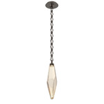 Rock Crystal Diamond Chain Pendant - Flat Bronze / Amber