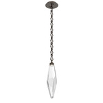 Rock Crystal Diamond Chain Pendant - Flat Bronze / Clear