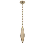 Rock Crystal Diamond Chain Pendant - Gilded Brass / Bronze