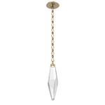 Rock Crystal Diamond Chain Pendant - Gilded Brass / Clear