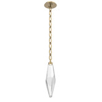 Rock Crystal Oval Chain Pendant - Gilded Brass / Clear