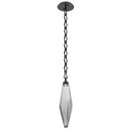 Rock Crystal Diamond Chain Pendant - Matte Black / Smoke