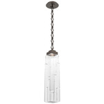 Ledgestone Diamond Chain Pendant - Flat Bronze / Clear