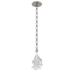 Blossom Diamond Chain Pendant - Beige Silver / Clear