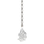 Blossom Oval Chain Pendant - Beige Silver / Clear