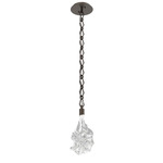 Blossom Diamond Chain Pendant - Flat Bronze / Clear